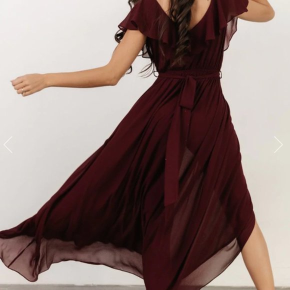 Baltic Born Burgundy Wedding Dress - Picture 4 of 14